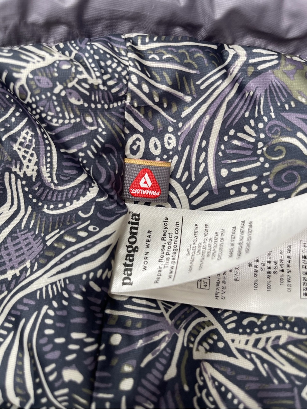 Patagonia Women's Quilted Lavender-Gray Puffer Jacket - Picture 3 of 9